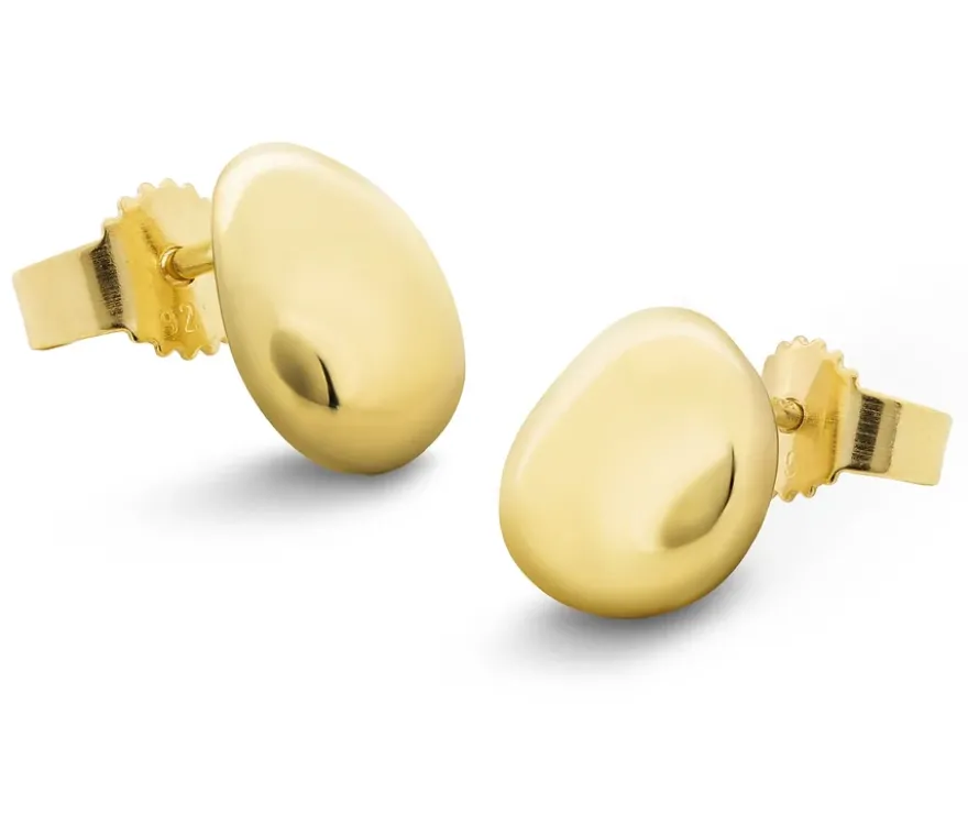 Ohrstecker, 925er Sterlingsilber, organisch, vergoldet