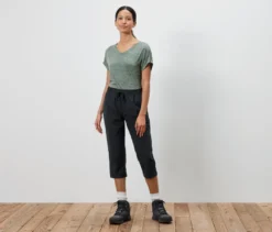Outdoor-Caprihose, schwarz
