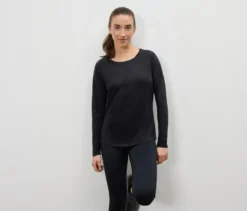 Outdoor-Funktionsshirt, schwarz