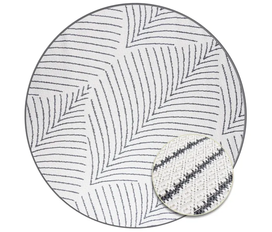 Outdoor-Wende-Teppich »Leaves«, grau, Ø 160 cm
