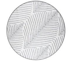 Outdoor-Wende-Teppich »Leaves«, grau, Ø 160 cm