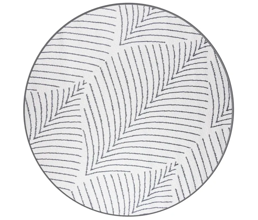 Outdoor-Wende-Teppich »Leaves«, grau, Ø 160 cm