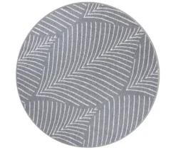 Outdoor-Wende-Teppich »Leaves«, grau, Ø 160 cm