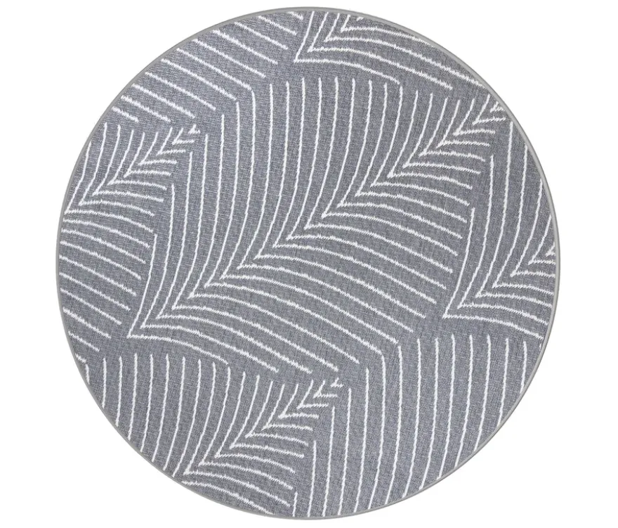 Outdoor-Wende-Teppich »Leaves«, grau, Ø 160 cm
