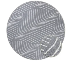 Outdoor-Wende-Teppich »Leaves«, grau, Ø 160 cm