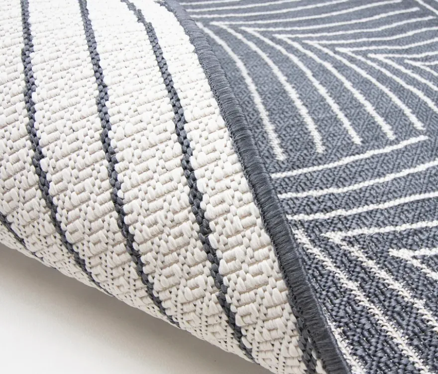 Outdoor-Wende-Teppich »Leaves«, grau, Ø 160 cm
