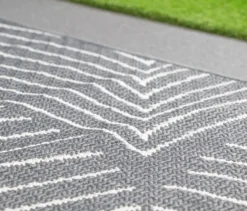 Outdoor-Wende-Teppich »Leaves«, grau, 160 x 220 cm