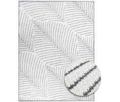 Outdoor-Wende-Teppich »Leaves«, grau, 80 x 140 cm
