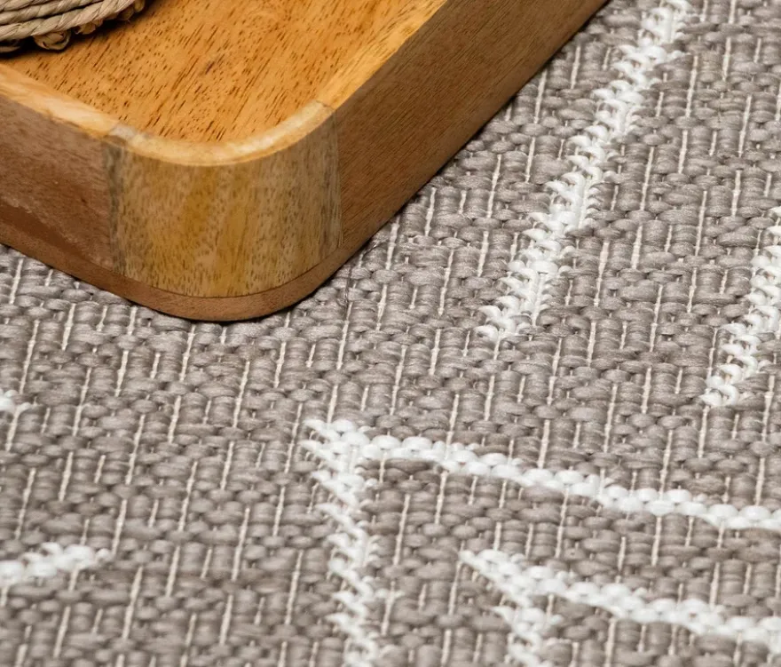 Outdoor-Wende-Teppich »Leaves«, taupe, Ø 200 cm