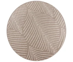 Outdoor-Wende-Teppich »Leaves«, taupe, Ø 200 cm