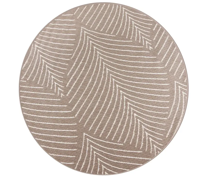 Outdoor-Wende-Teppich »Leaves«, taupe, Ø 200 cm