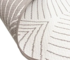 Outdoor-Wende-Teppich »Leaves«, taupe, Ø 200 cm
