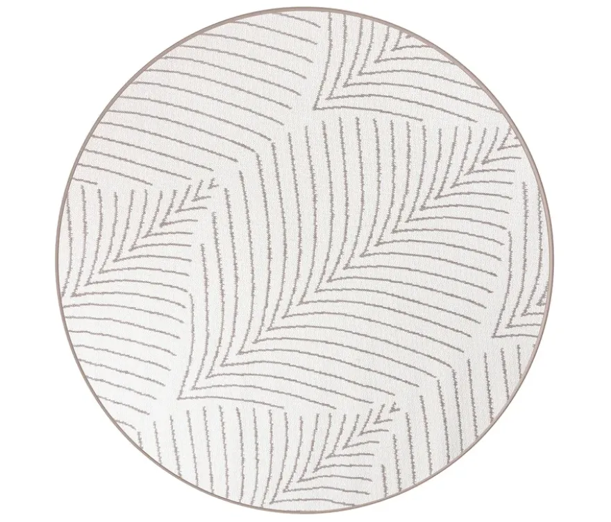 Outdoor-Wende-Teppich »Leaves«, taupe, Ø 200 cm