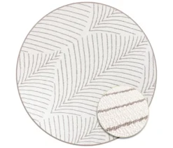 Outdoor-Wende-Teppich »Leaves«, taupe, Ø 160 cm