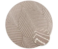 Outdoor-Wende-Teppich »Leaves«, taupe, Ø 160 cm