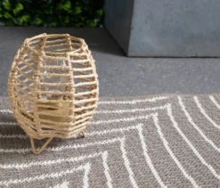Outdoor-Wende-Teppich »Leaves«, taupe, 160 x 220 cm