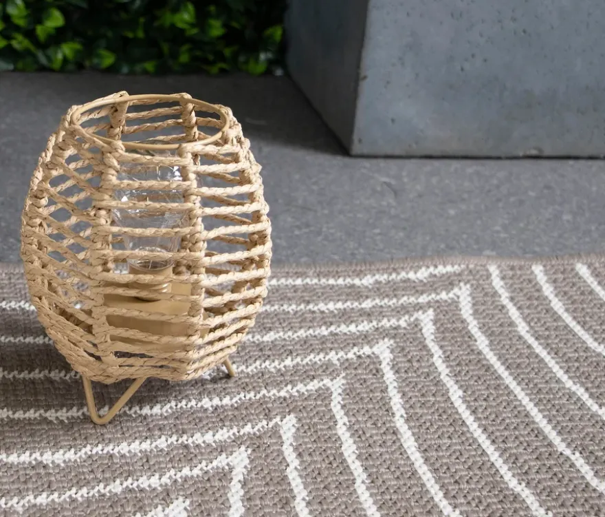 Outdoor-Wende-Teppich »Leaves«, taupe, 160 x 220 cm