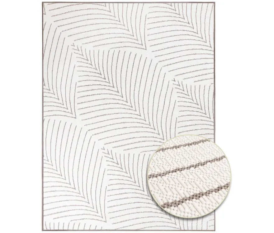Outdoor-Wende-Teppich »Leaves«, taupe, 160 x 220 cm