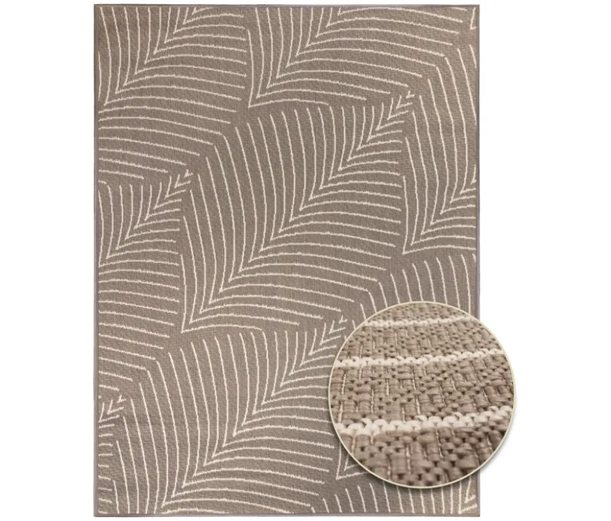 Outdoor-Wende-Teppich »Leaves«, taupe, 160 x 220 cm