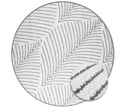 Outdoor-Wende-Teppich »Leaves«, grau, Ø 200 cm