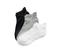 3 Paar Funktions-Sportsocken, schwarz/weiß/grau