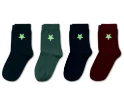 4 Paar »Glow in the Dark«-Kinder-Socken