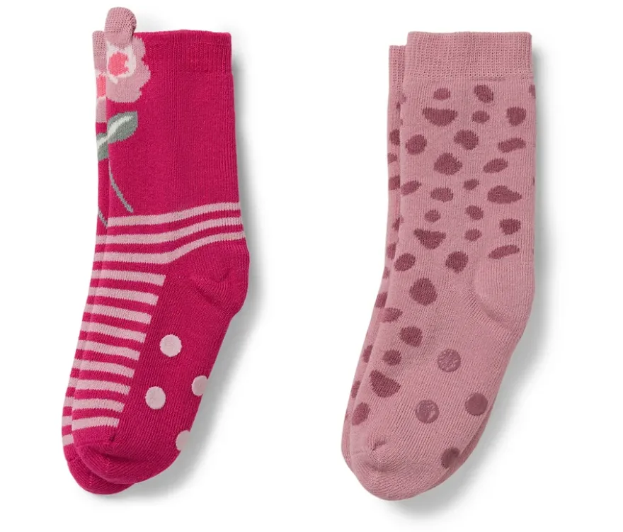 2 Paar Kinder-Antirutsch-Socken, Blume