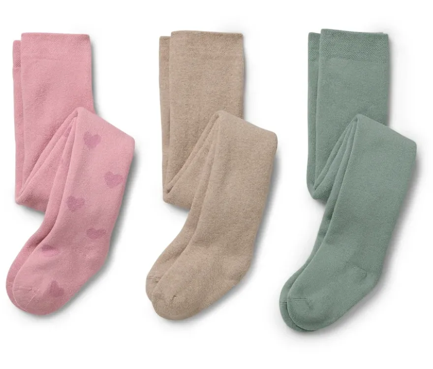 3 Paar Kinder-Frottee-Thermostrumpfhosen, Herzen