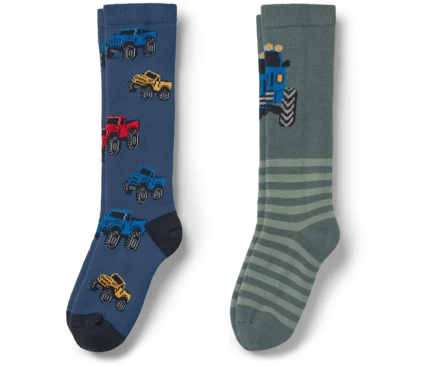 2 Paar Kinder-Gummistiefel-Socken, Trucks