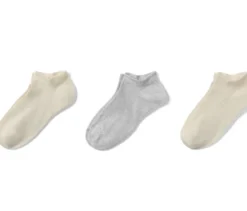 3 Paar Kinder-Sneakersocken, beige/hellgrau