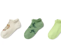 3 Paar Kinder-Sneakersocken, Tiere