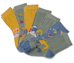 7 Paar Kinder-Socken, Fahrzeuge