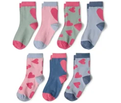 7 Paar Kinder-Socken, Herzen