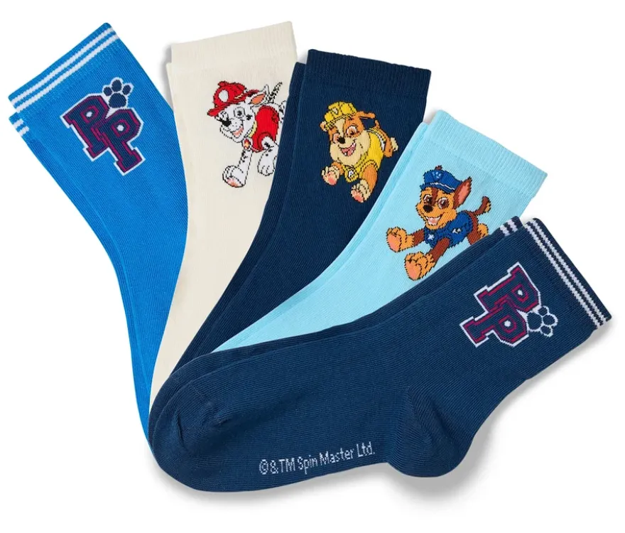 5 Paar Kinder-Socken »Paw Patrol«, blau