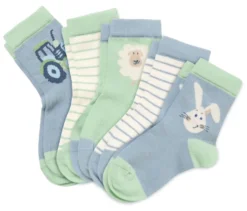 5 Paar Kinder-Socken, Tiere