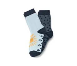 2 Paar Kleinkind-Antirutsch-Socken, blau