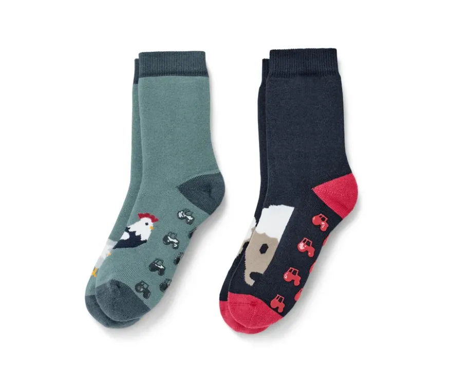 2 Paar Kleinkind-Antirutsch-Socken, Farm