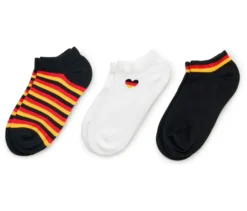 3 Paar Sneakersocken im Deutschland-Dessin