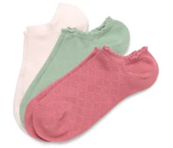 3 Paar Sneakersocken mit Ajour-Muster