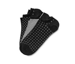 3 Paar Sneakersocken, schwarz-weiß