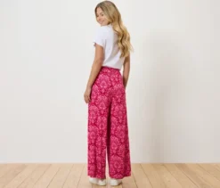 Palazzohose, pinkfarbener Alloverprint