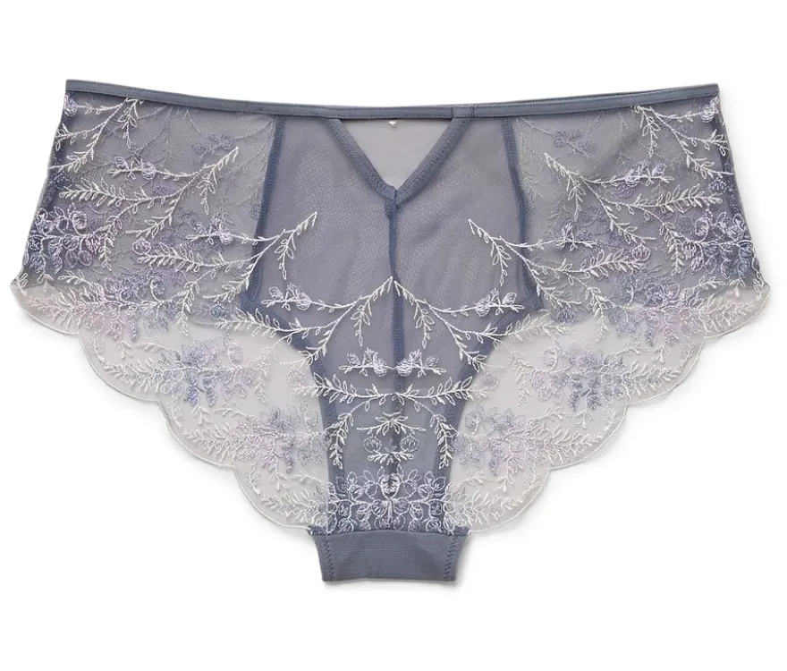 Panty mit Stickerei, rauchblau