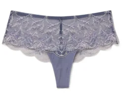 Panty mit Stickerei, rauchblau