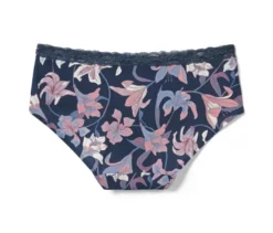 2 Pantys, blau mit Blumen