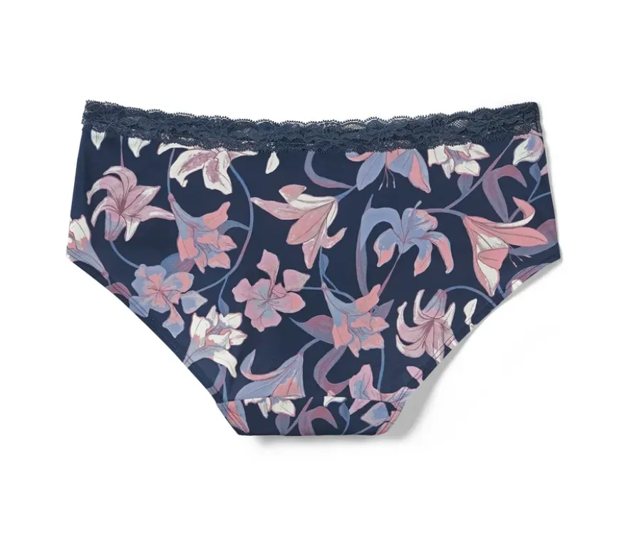 2 Pantys, blau mit Blumen