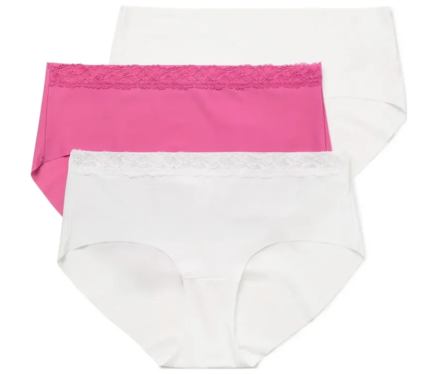 3 Pantys »Magic Cut«, weiß und pink