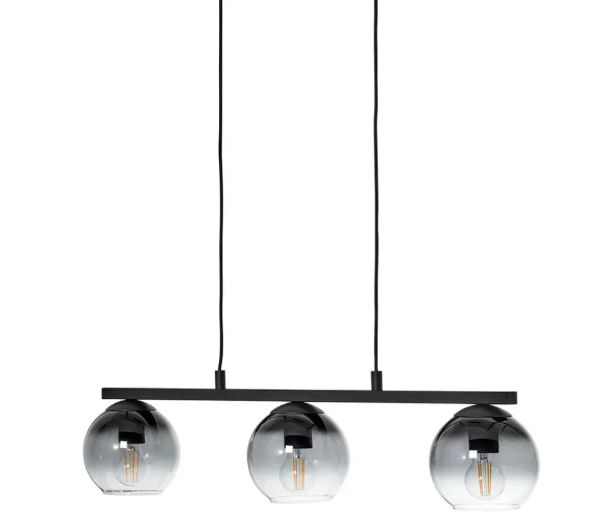 Pendelleuchte mit Schirmen aus Rauchglas