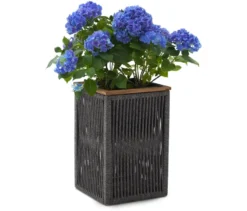 Pflanztopf mit Textilgeflecht