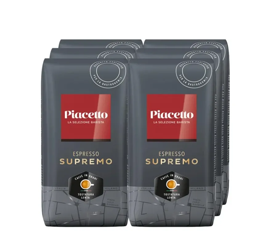 Piacetto Espresso Supremo - 6x 1 kg Ganze Bohne