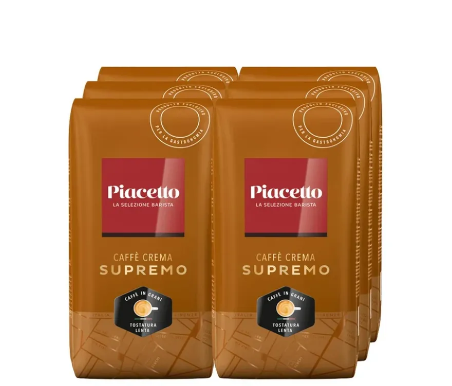 Piacetto Supremo Caffè Crema - 6x 1 kg Ganze Bohne